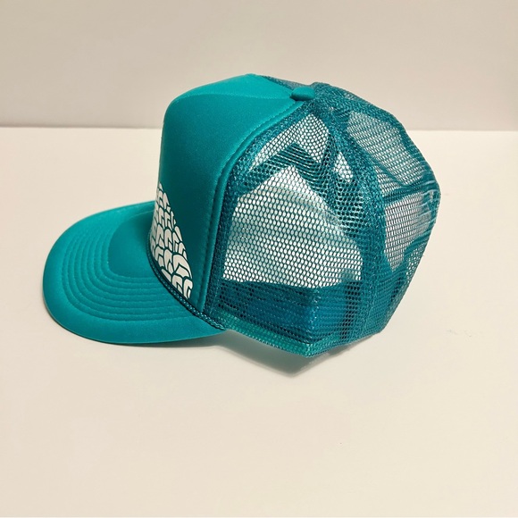 Nissun Pineapple Aqua and White SnapBack Trucker Mesh Hat Cap (NWOT) - Picture 3 of 6